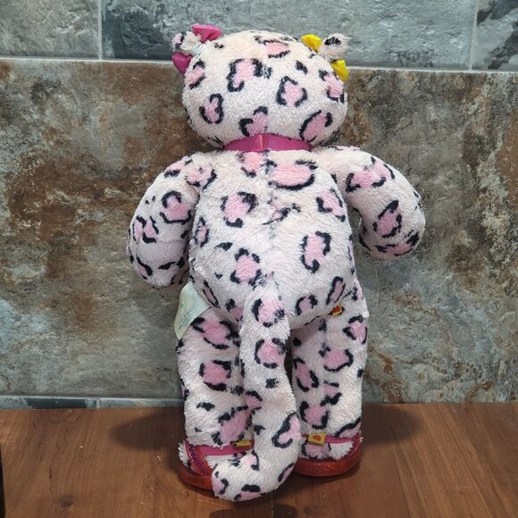 Sassy Kitty Cat Build A Bear Leopard Cheetah Plush Pawfect Pink Heart 18” - Picture 2 of 11